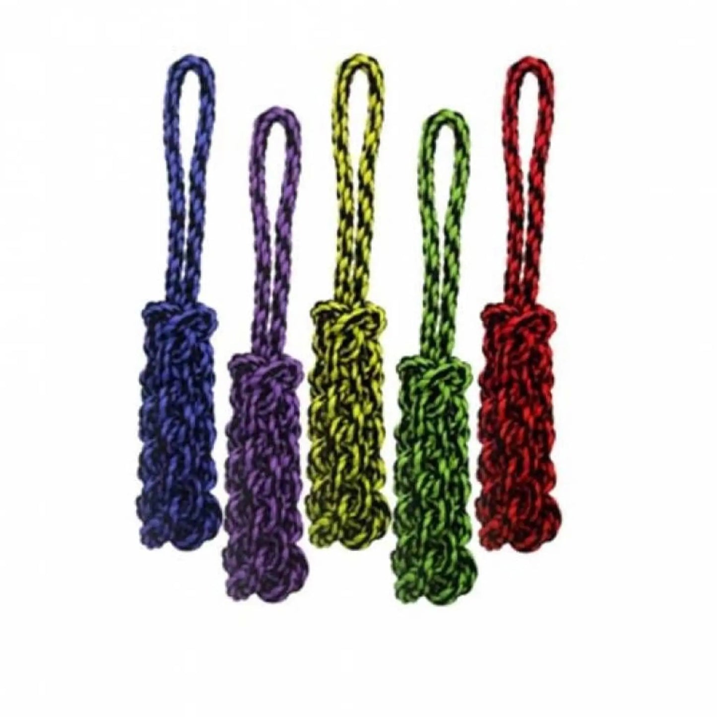 Nuts for Knots Rope Tug w/ Braided Stick 16" (Each/Assorted) Deux Frenchies
