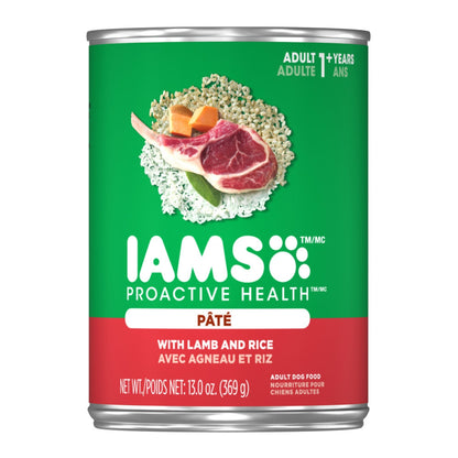 IAMS Proactive Health Paté Adult Wet Dog Food Pate w/Lamb & Rice 13.2oz IAMS
