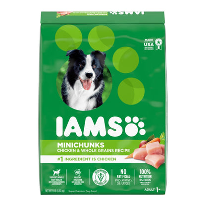 IAMS Minichunks Small Kibble High Protein Adult Dry Dog Food Real Chicken 15lb IAMS