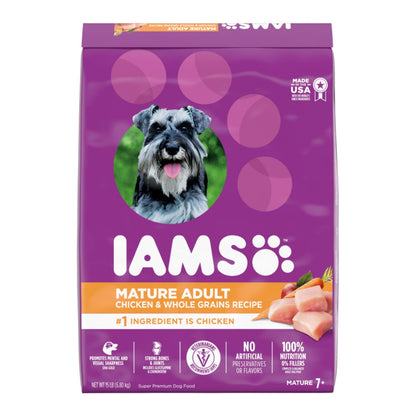 IAMS Mature Adult Senior Dry Dog Food Real Chicken 15lb IAMS