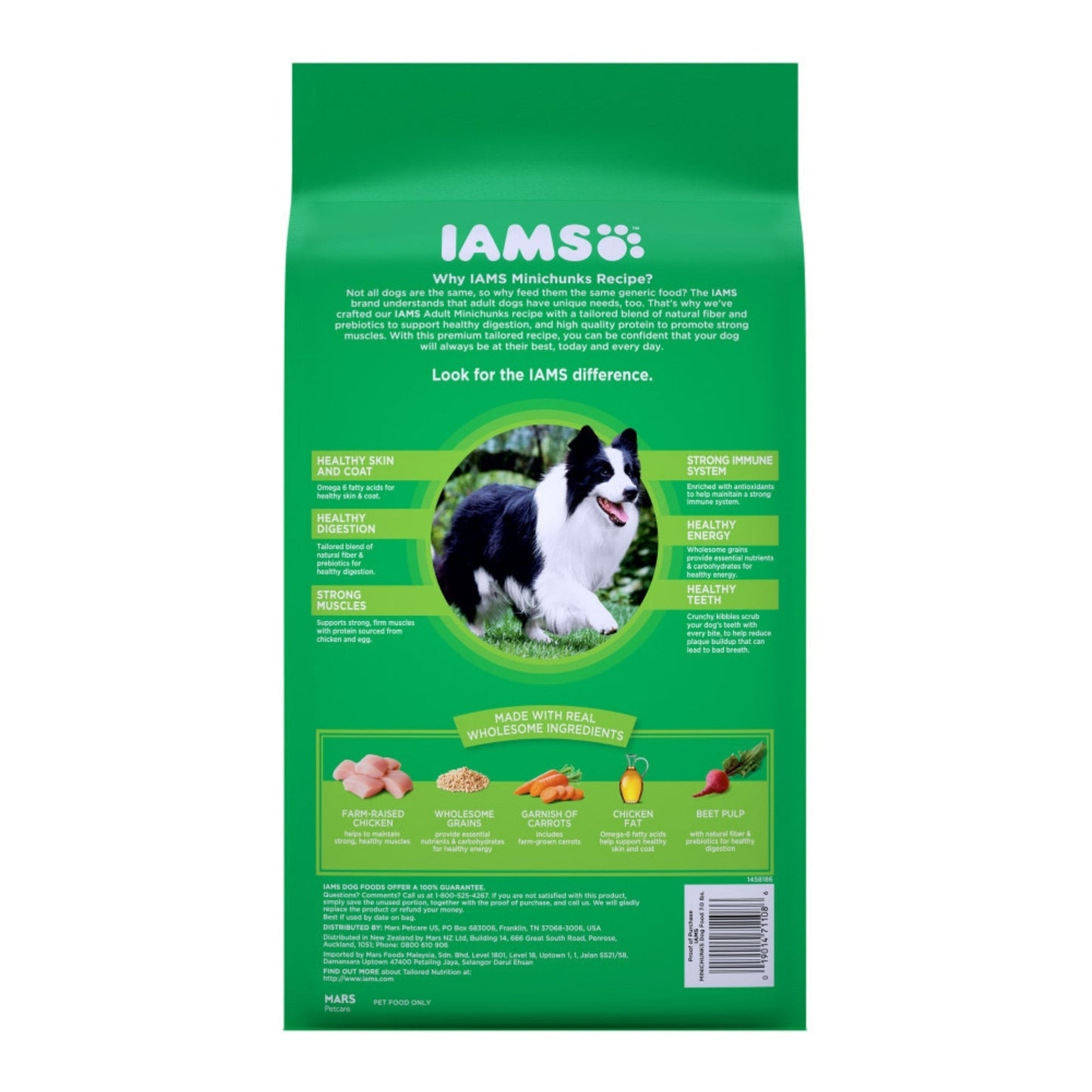 IAMS Minichunks Small Kibble High Protein Adult Dry Dog Food Real Chicken 7lb IAMS