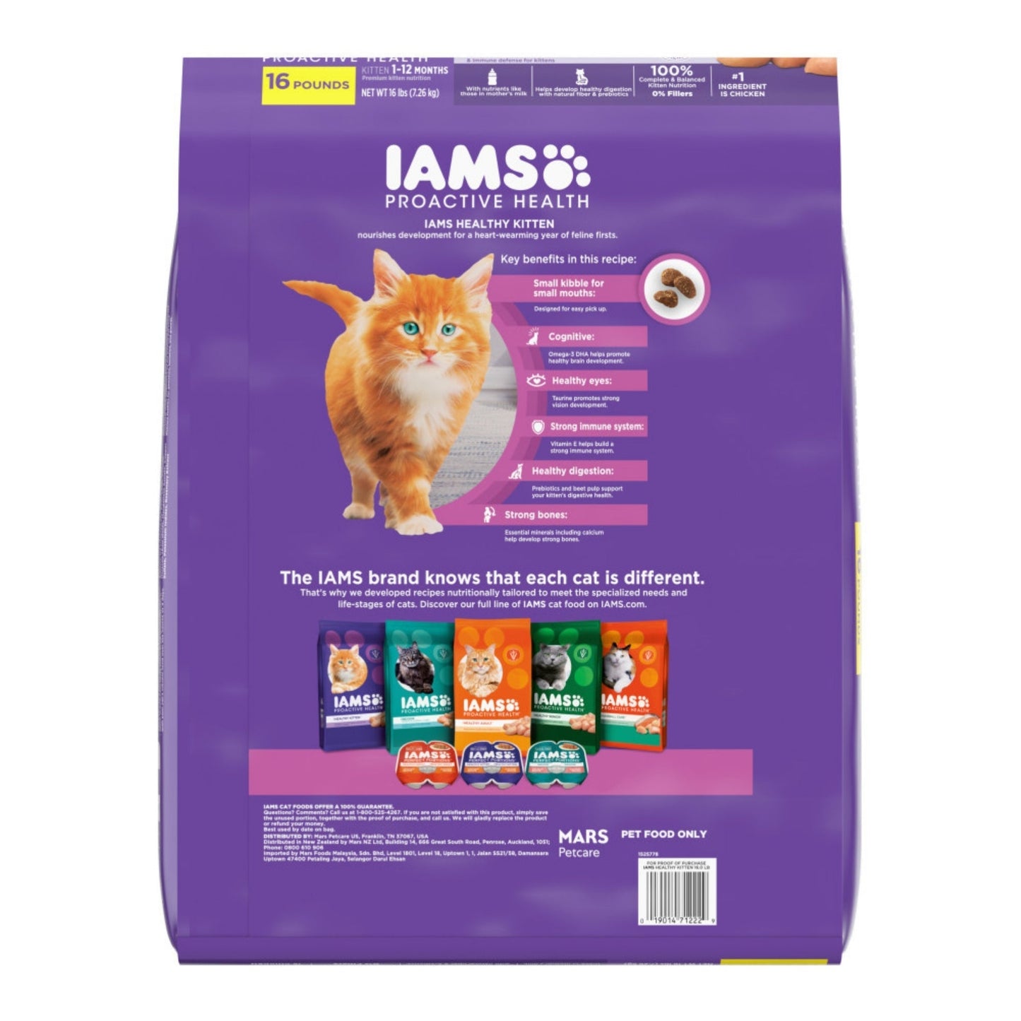 IAMS Proactive Health Kitten Dry Cat Food Chicken 16lb IAMS