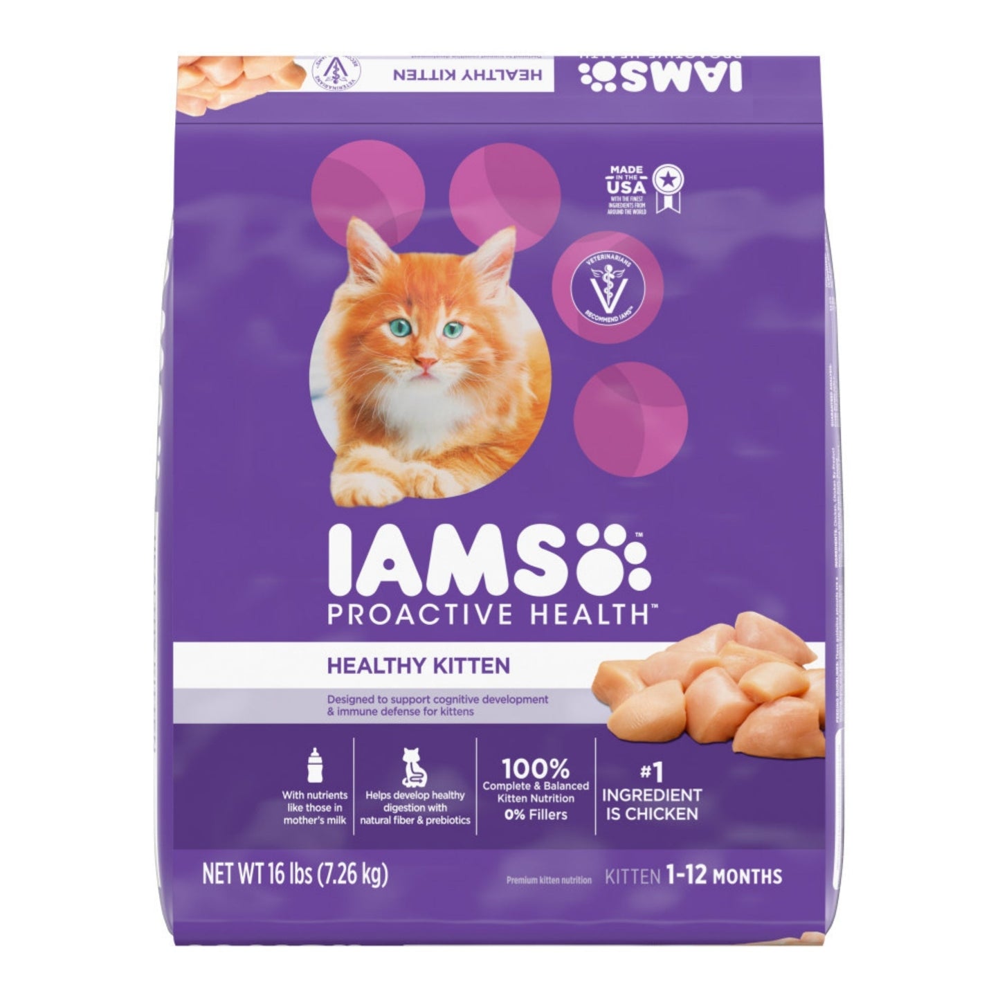 IAMS Proactive Health Kitten Dry Cat Food Chicken 16lb IAMS