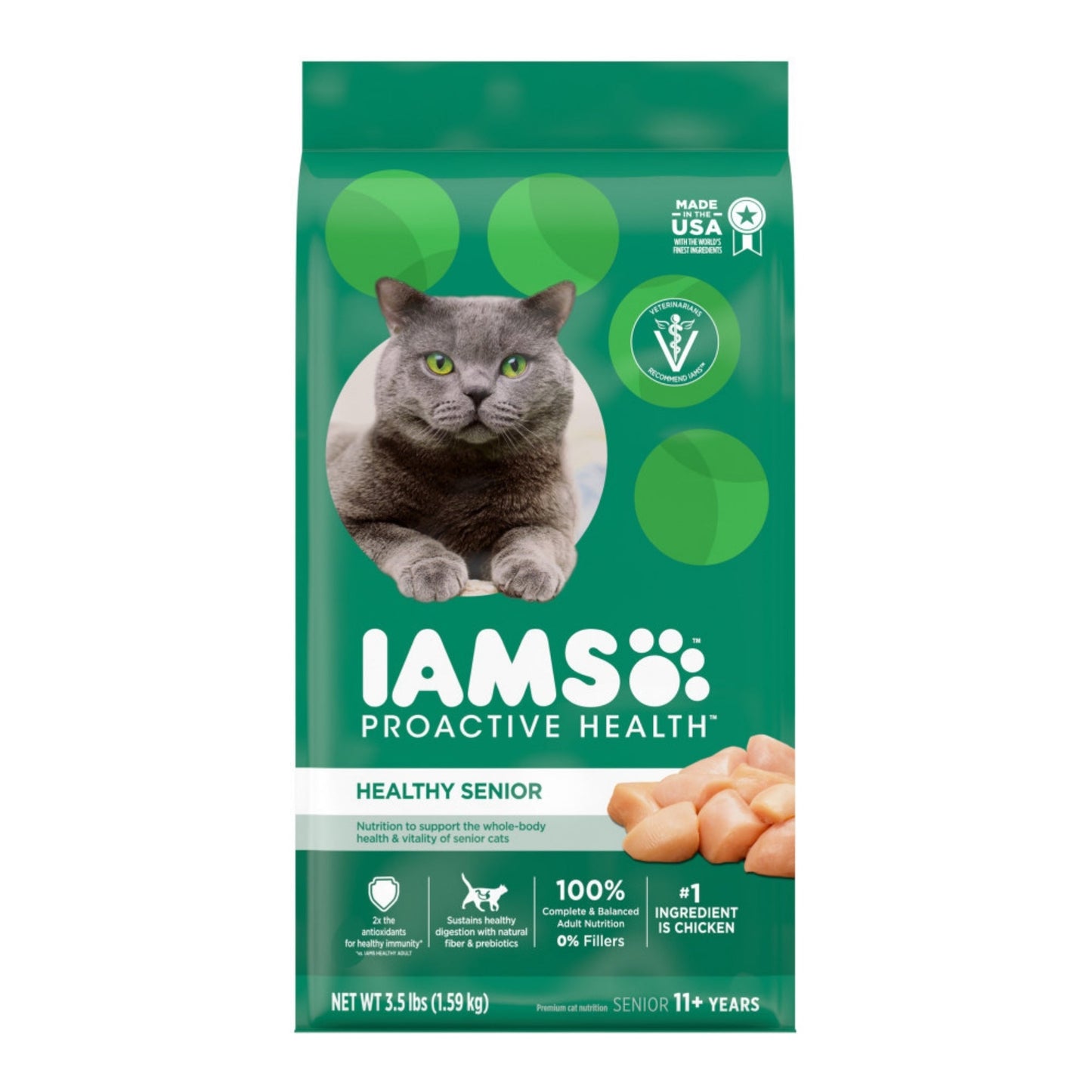 IAMS Proactive Health Senior Dry Cat Food Chicken 3.5lb IAMS