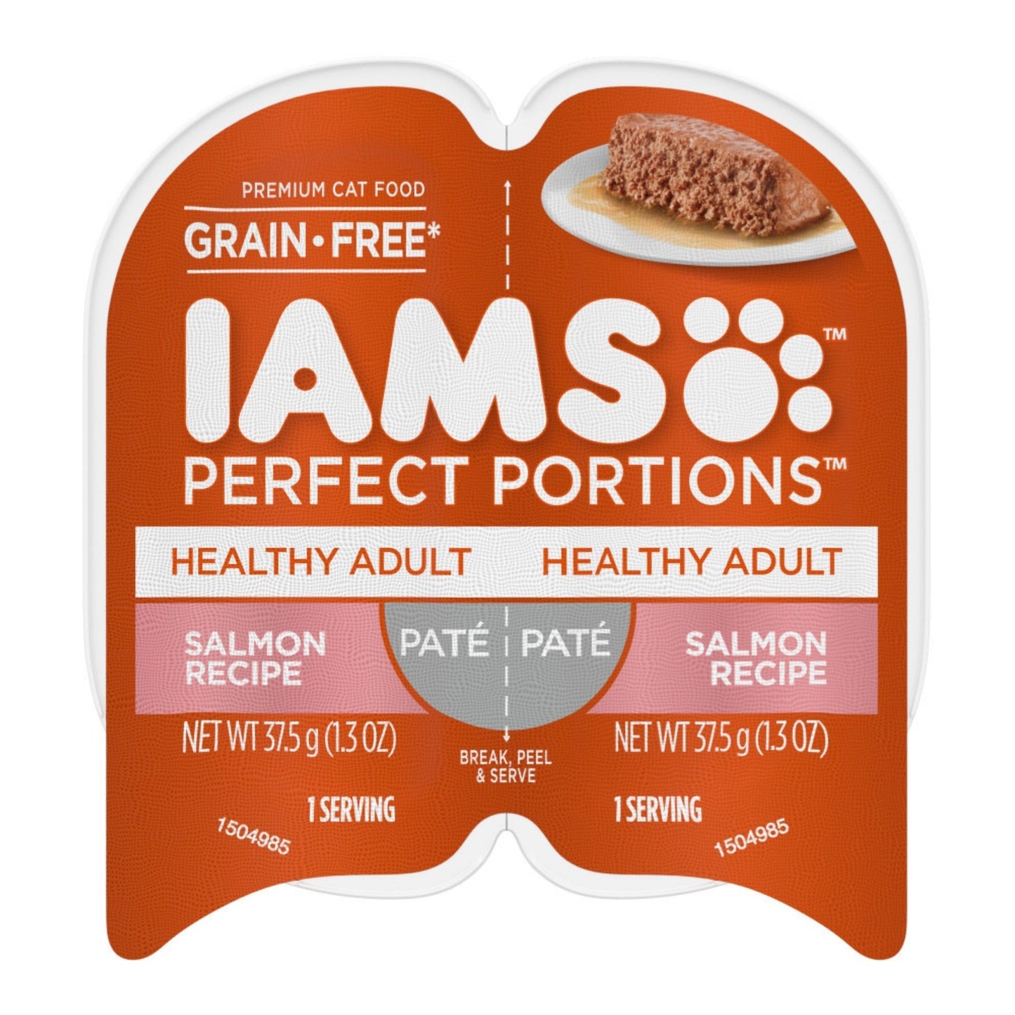 IAMS Perfect Portions Grain Free Healthy Paté Adult Wet Cat Food Salmon 2.6oz 24pk IAMS