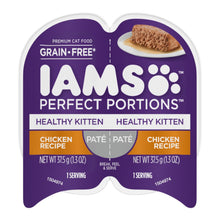 IAMS Perfect Portions Grain Free Healthy Paté Kitten Wet Cat Food Chicken 2.6oz 24pk IAMS