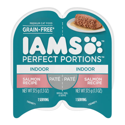 IAMS Perfect Portions Paté Indoor Adult Wet Cat Food Salmon 2.6oz 24pk IAMS