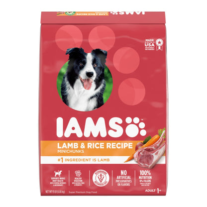 IAMS Minichunks Adult Dry Dog Food Lamb & Rice 15lb IAMS