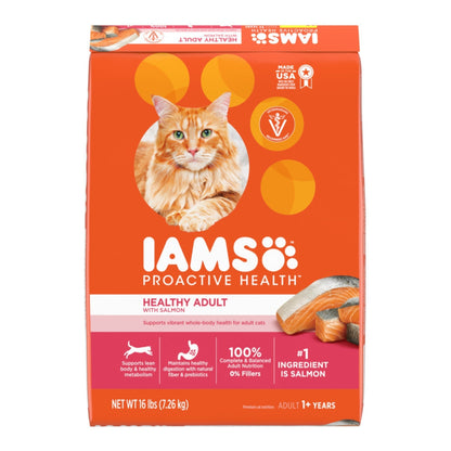 IAMS Proactive Health Adult Dry Cat Food Salmon 16lb IAMS