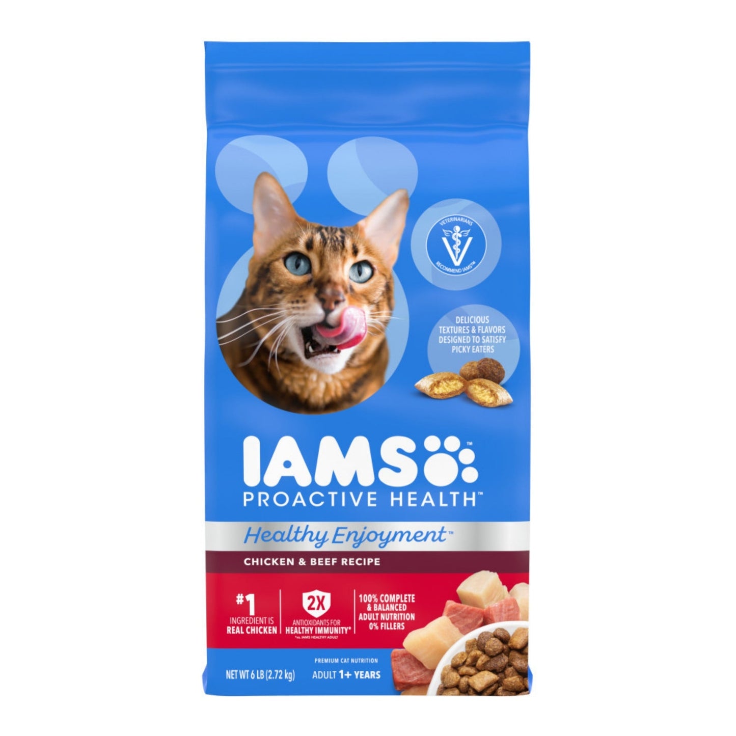 IAMS ProActive Health Healthy Enjoyment Dry Cat Food Chicken & Beef 6lb IAMS