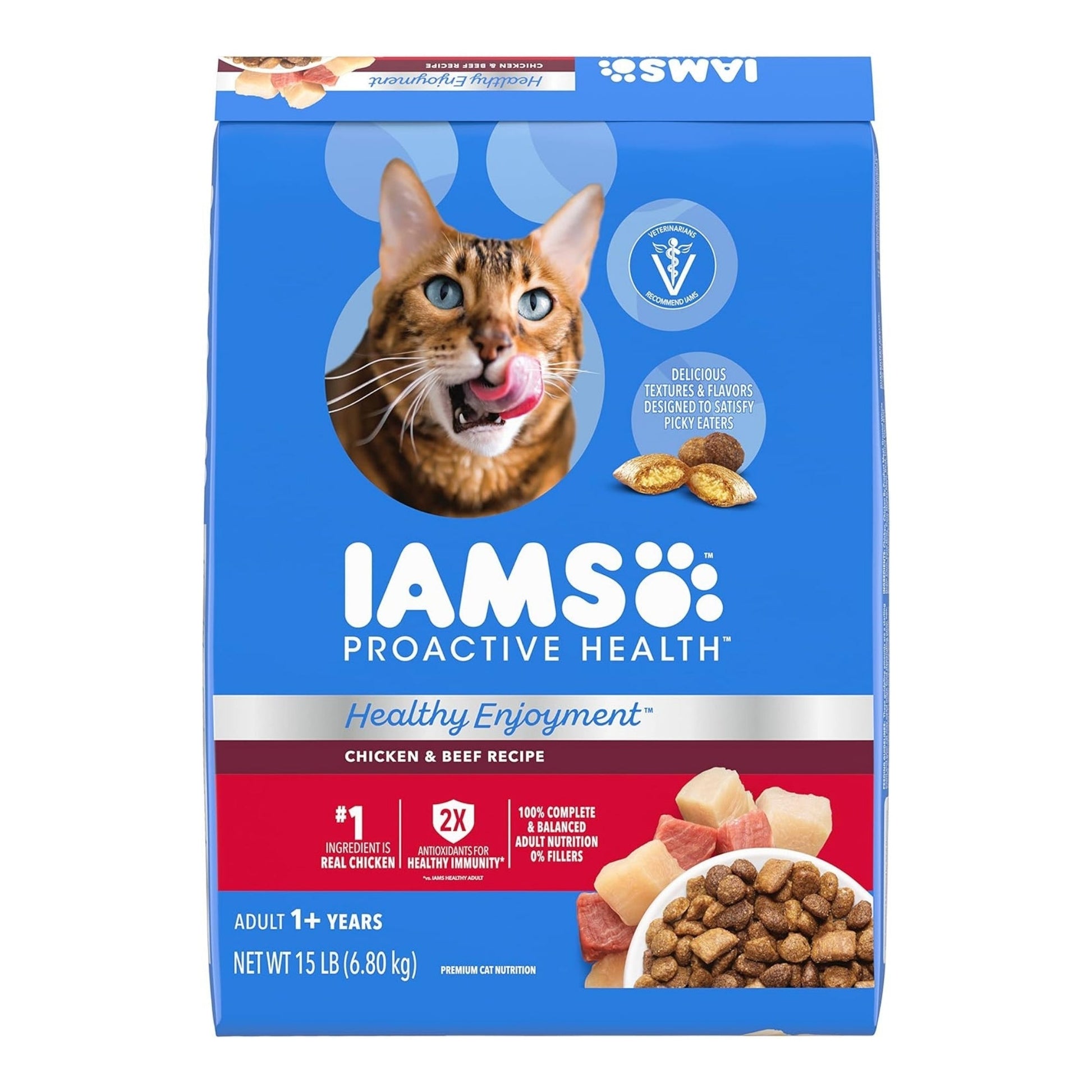 IAMS ProActive Health Healthy Enjoyment Dry Cat Food Chicken & Beef 15lb IAMS