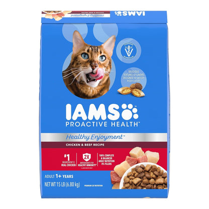IAMS ProActive Health Healthy Enjoyment Dry Cat Food Chicken & Beef 15lb IAMS