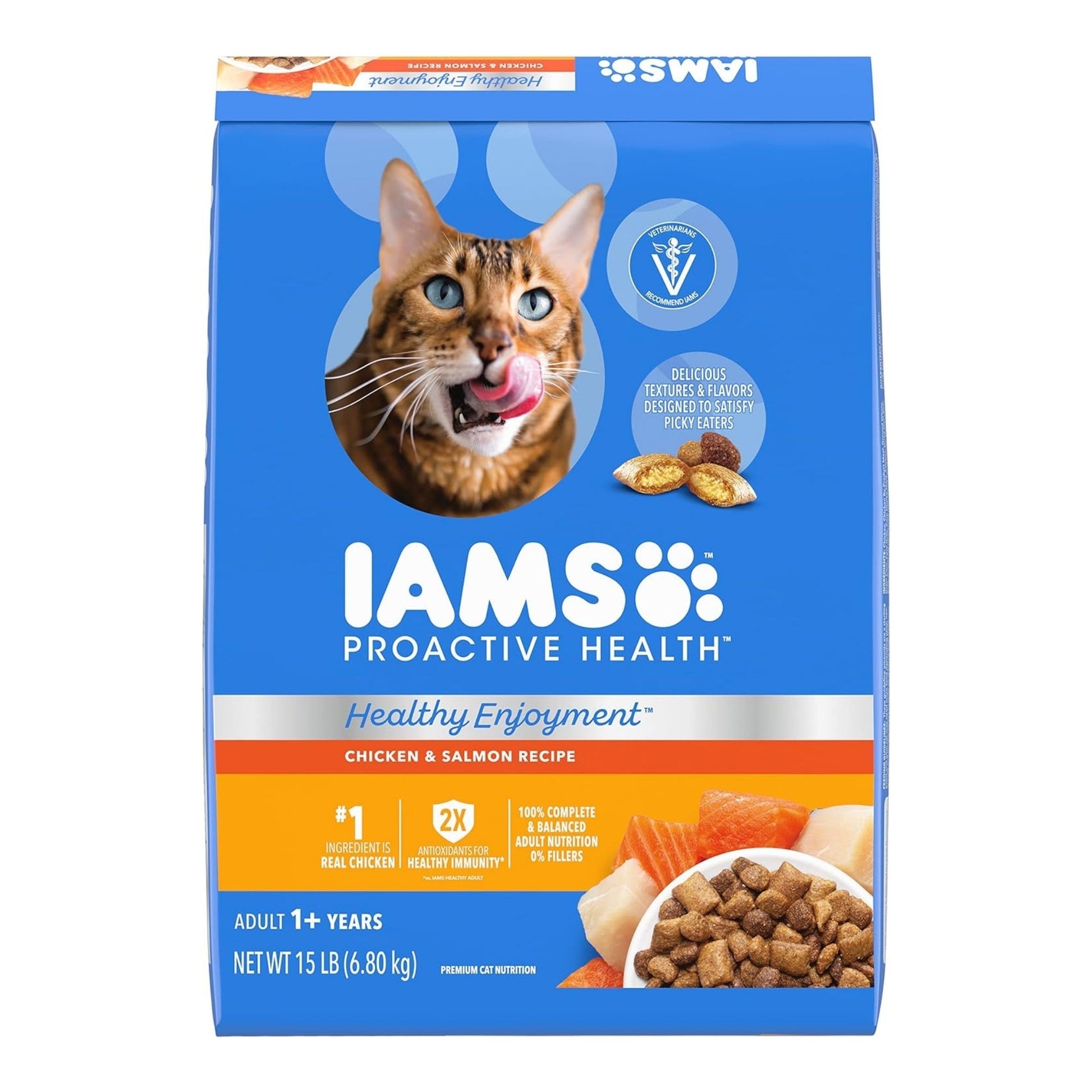 IAMS ProActive Health Healthy Enjoyment Dry Cat Food Chicken & Salmon 15lb IAMS