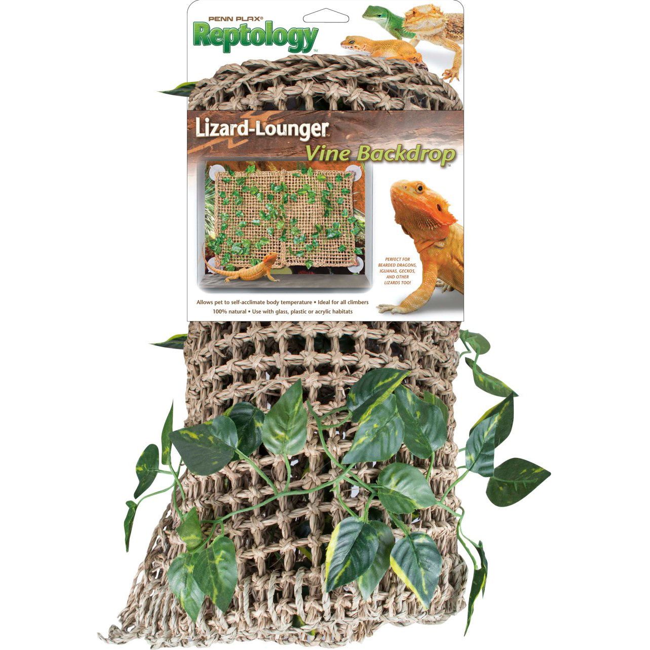 Penn-Plax Lizard Lounger Basking Platform with Vines Brown 1ea/23.5 In X 14 in