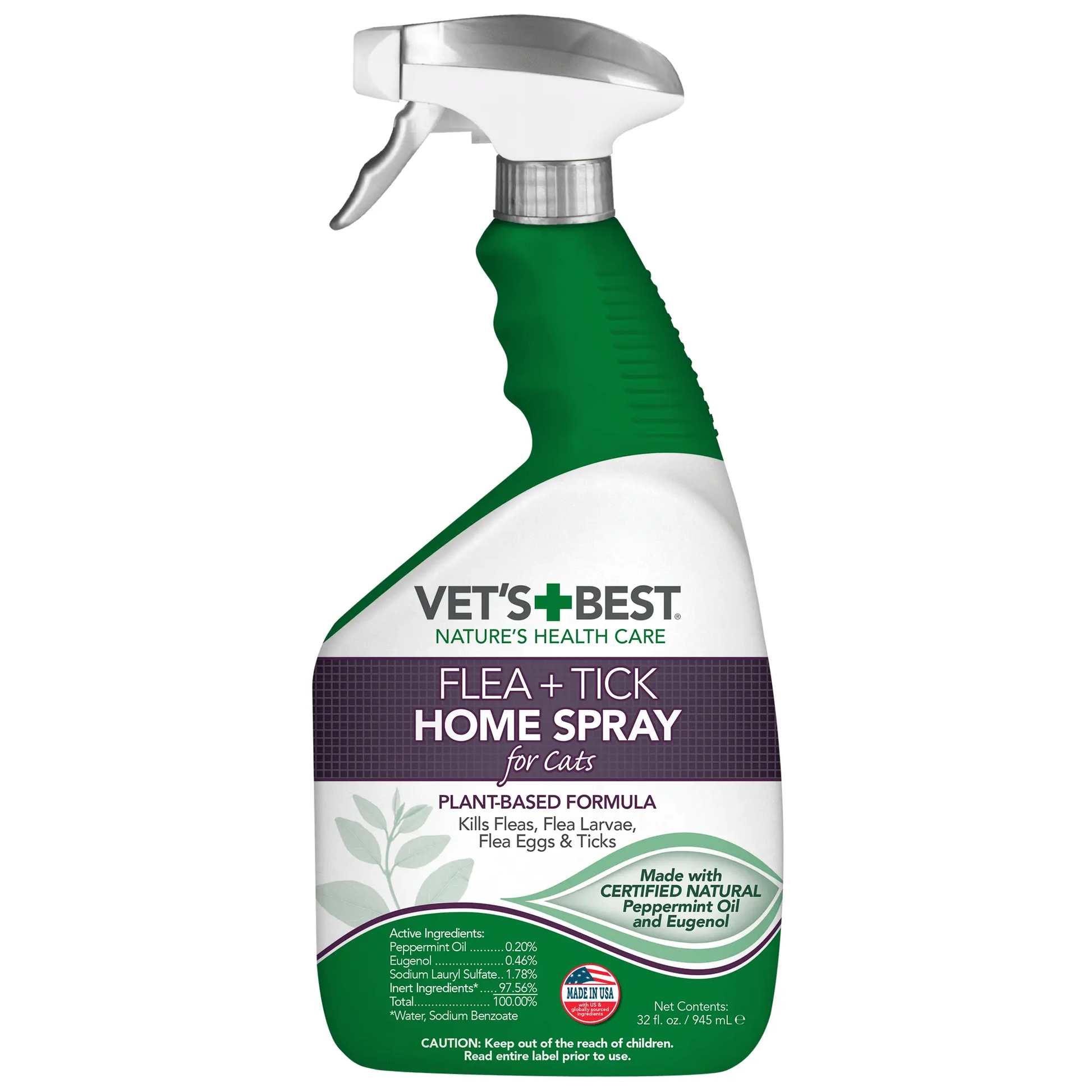 Vet's Best Flea and Tick Home Spray for Cats 1ea/32 oz Vet's Best