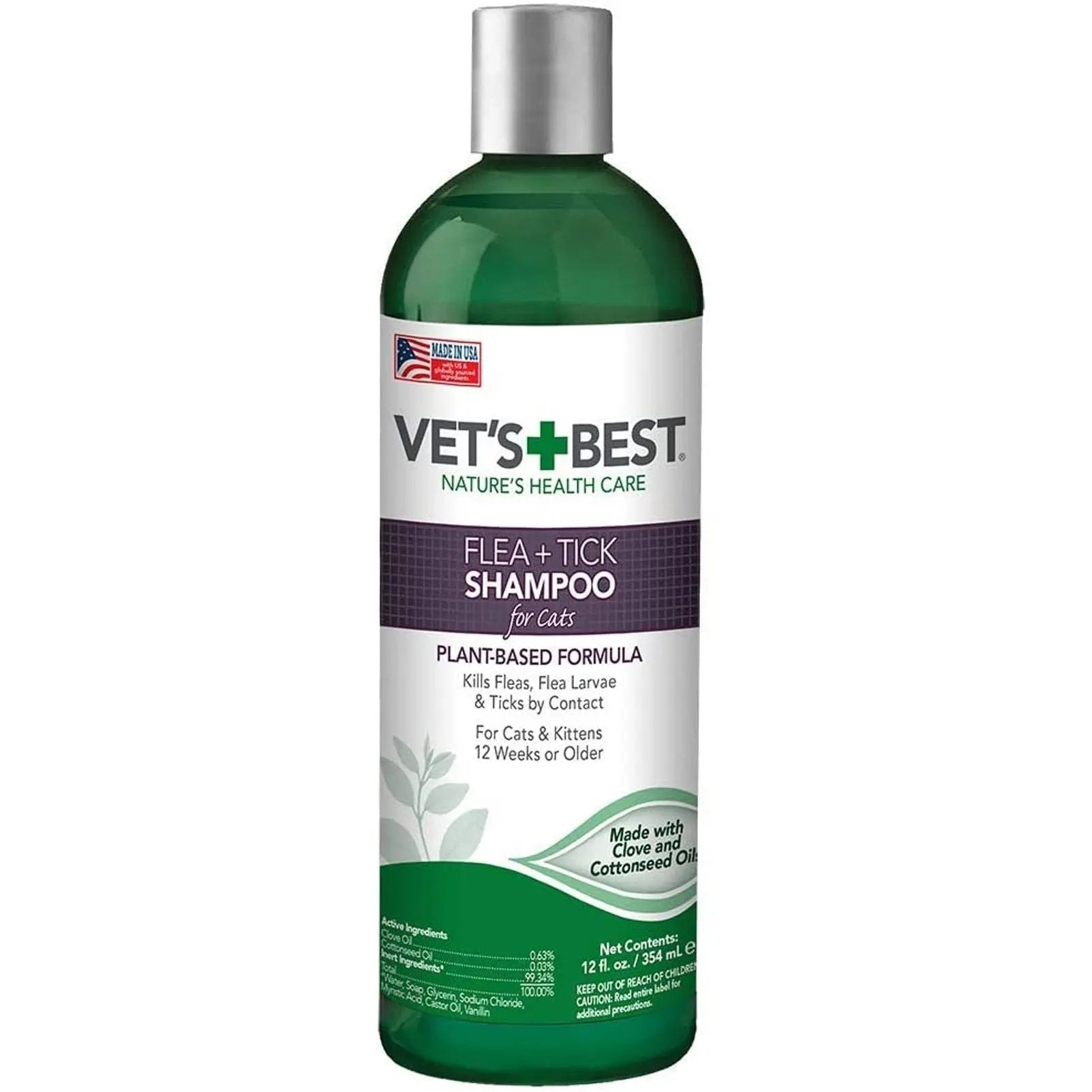 Vet's Best Flea and Tick Shampoo for Cats 1ea/12 Fl. oz Vet's Best