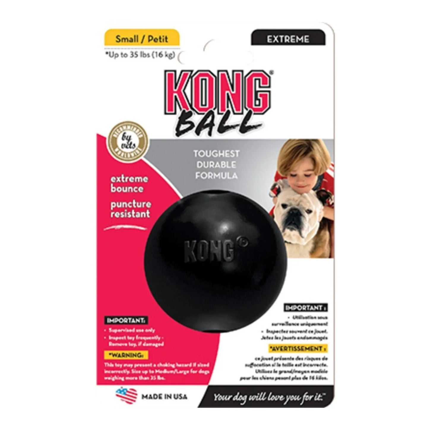 KONG Extreme Ball Dog Toy Black 1ea/SM Kong
