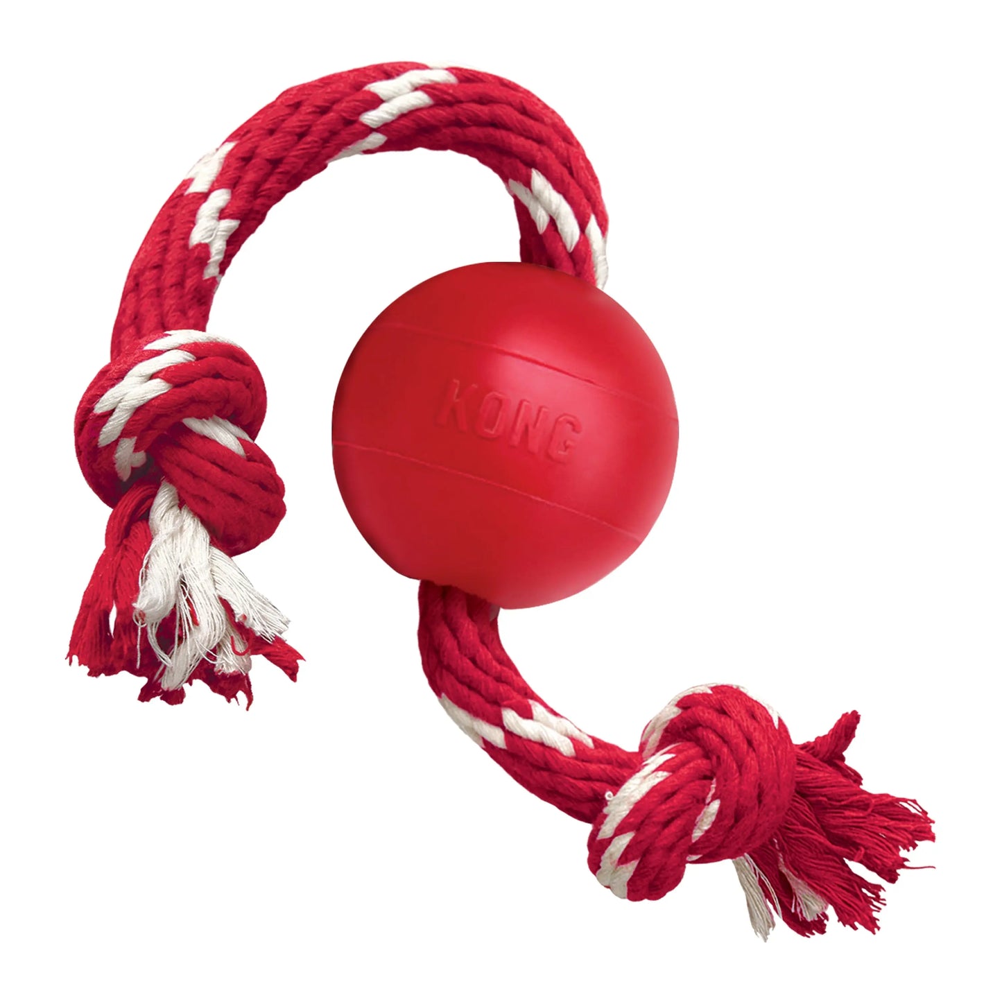 KONG Ball with Rope Dog Toy Red 1ea/SM Kong