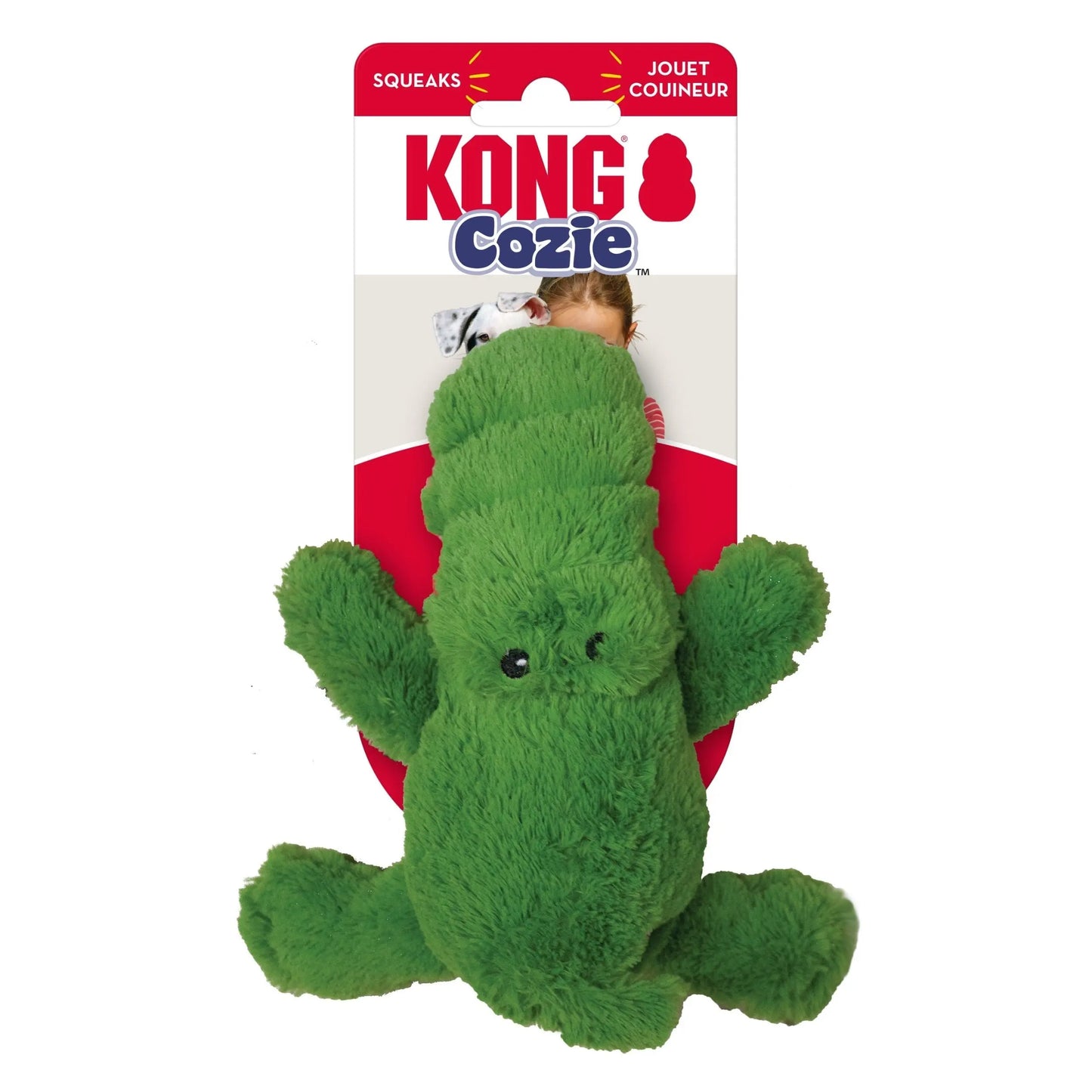 KONG Cozie Ali Alligator Plush Dog Toy Green 1ea/SM Kong