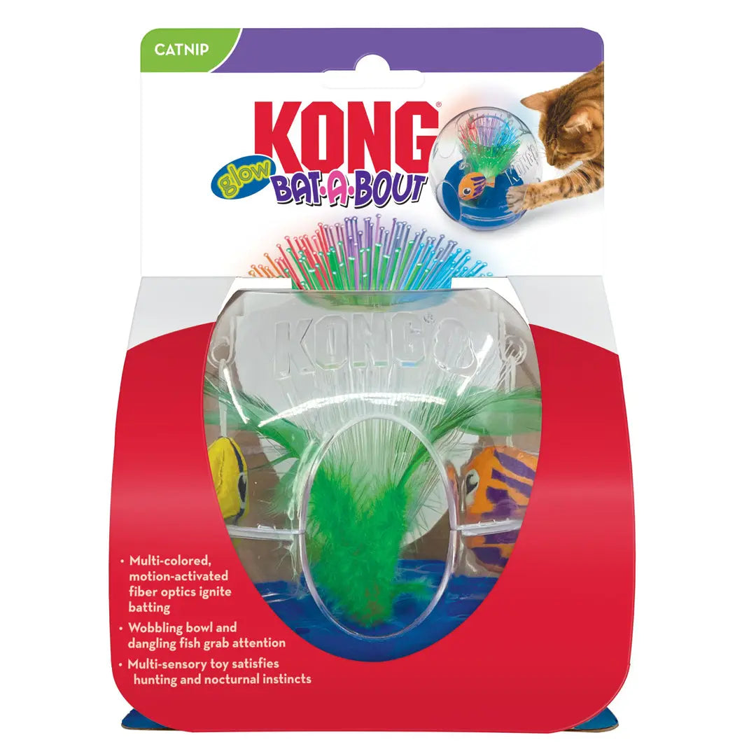 KONG Bat-A-Bout Glow Aquarium Cat Toy 1ea/MD Kong