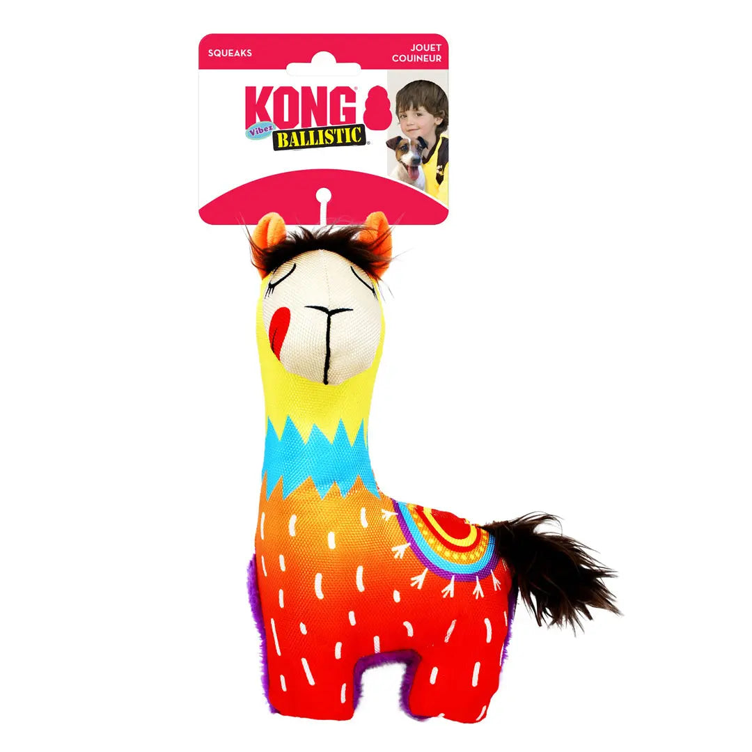 KONG Ballistic Vibez Llamas Dog Toy Assorted 1ea/SM/MD Kong