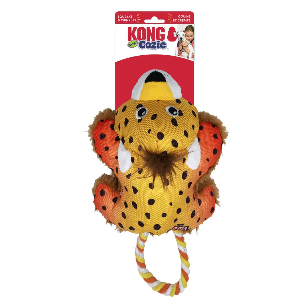 KONG Cozie Tuggz Dog Toy Cheetah 1ea/MD/LG Kong