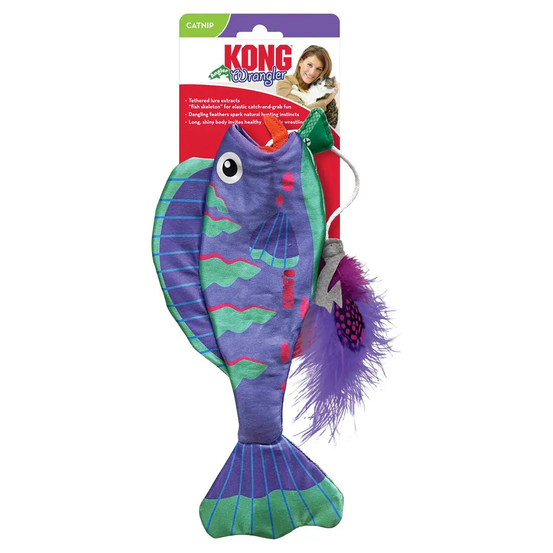 KONG Wrangler Angler Fish Cat Toy Assorted 1ea/One Size Kong