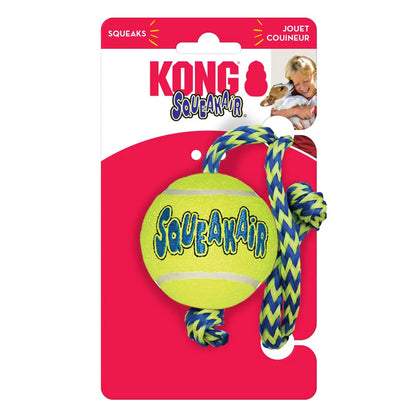 KONG Air Dog Squeaker Tennis Ball With Rope Dog Toy 1ea/MD Kong