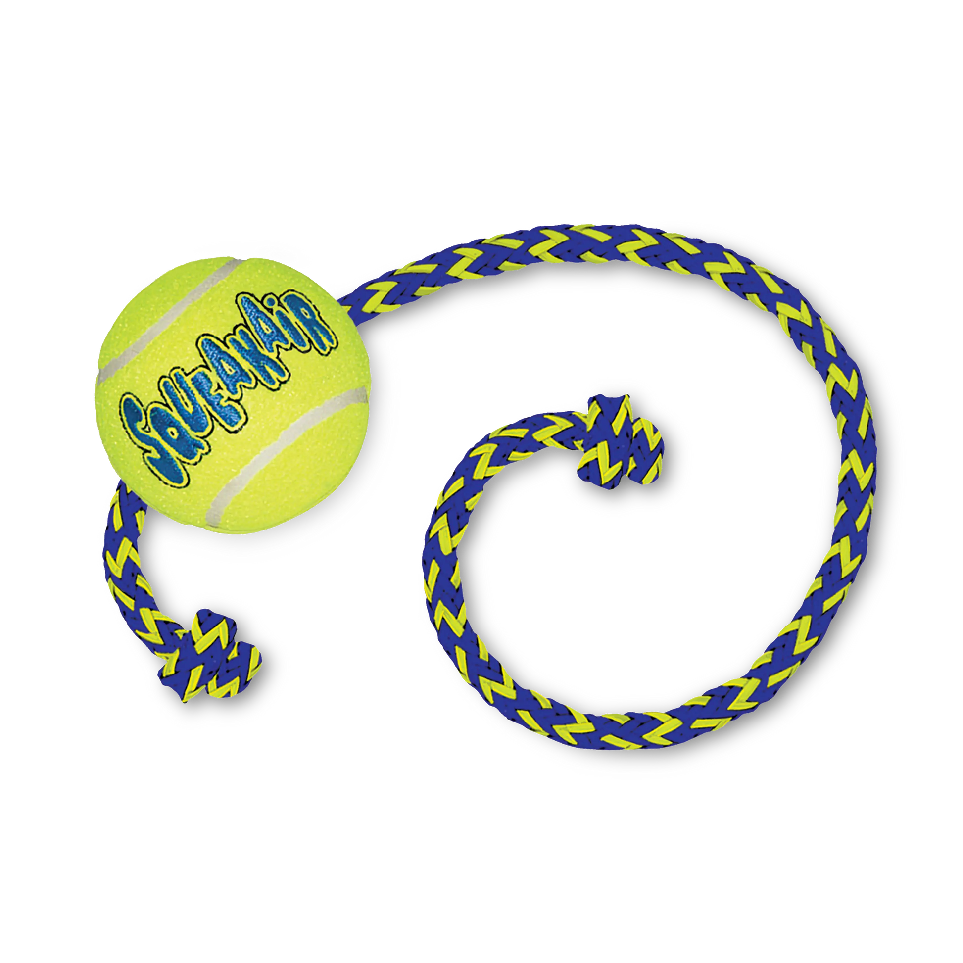 KONG Air Dog Squeaker Tennis Ball With Rope Dog Toy 1ea/MD Kong