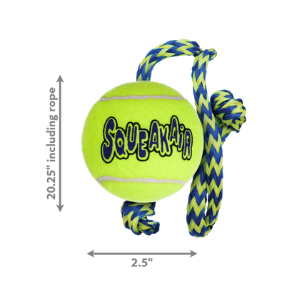 KONG Air Dog Squeaker Tennis Ball With Rope Dog Toy 1ea/MD Kong