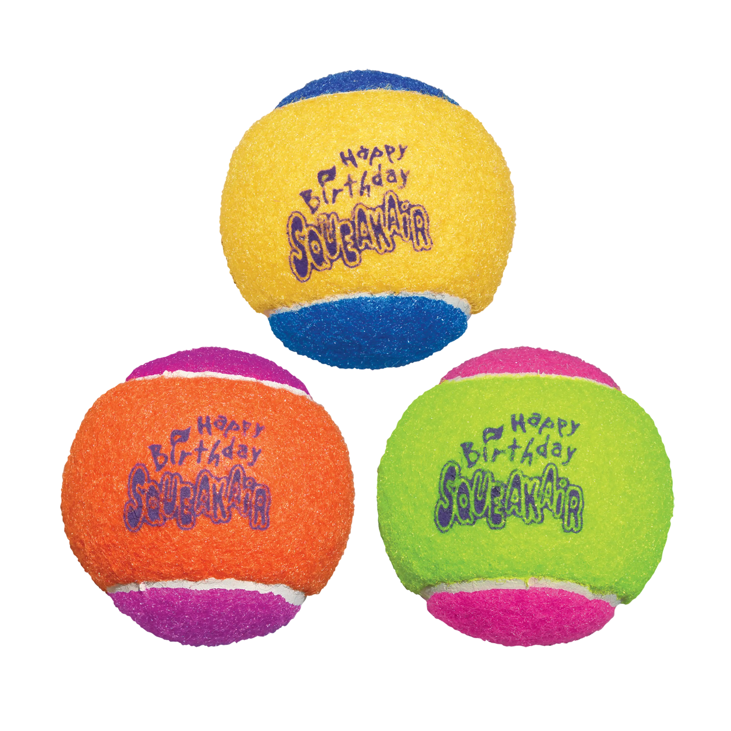 KONG Air Dog Squeaker Dog Toy Birthday Balls Assorted 1ea/3 pk, MD Kong