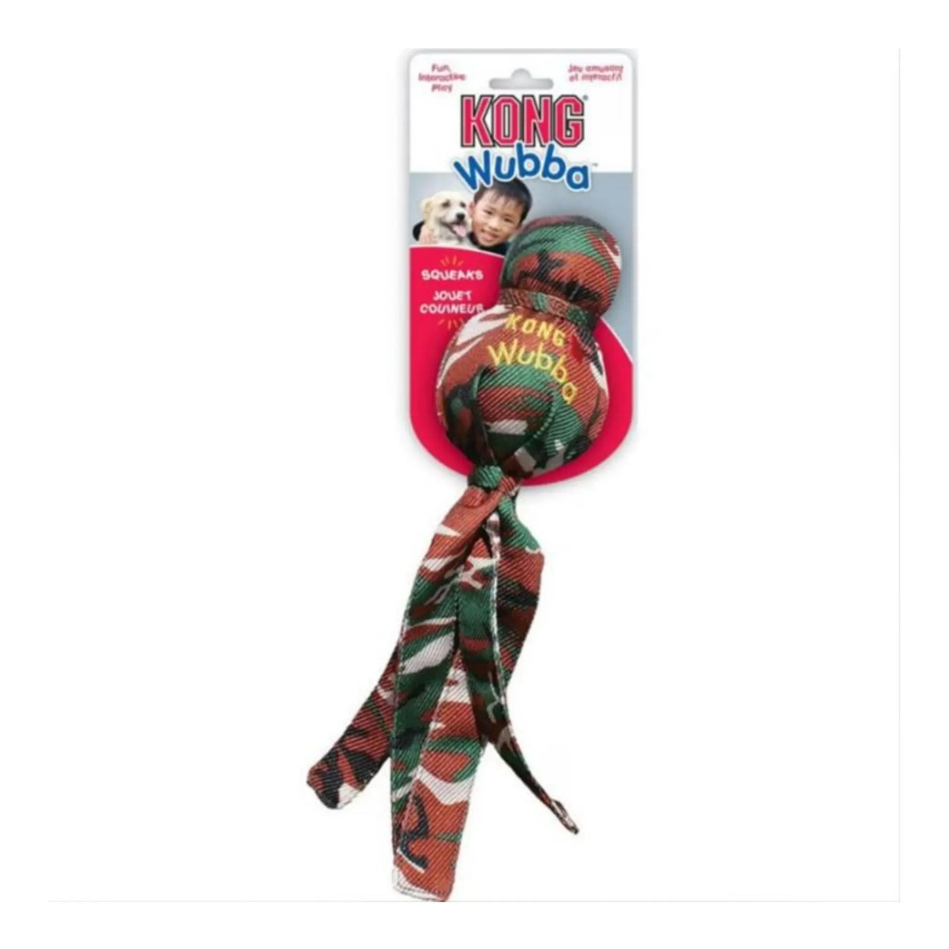 KONG Camo Wubba Dog Toy Assorted 1ea/SM Kong
