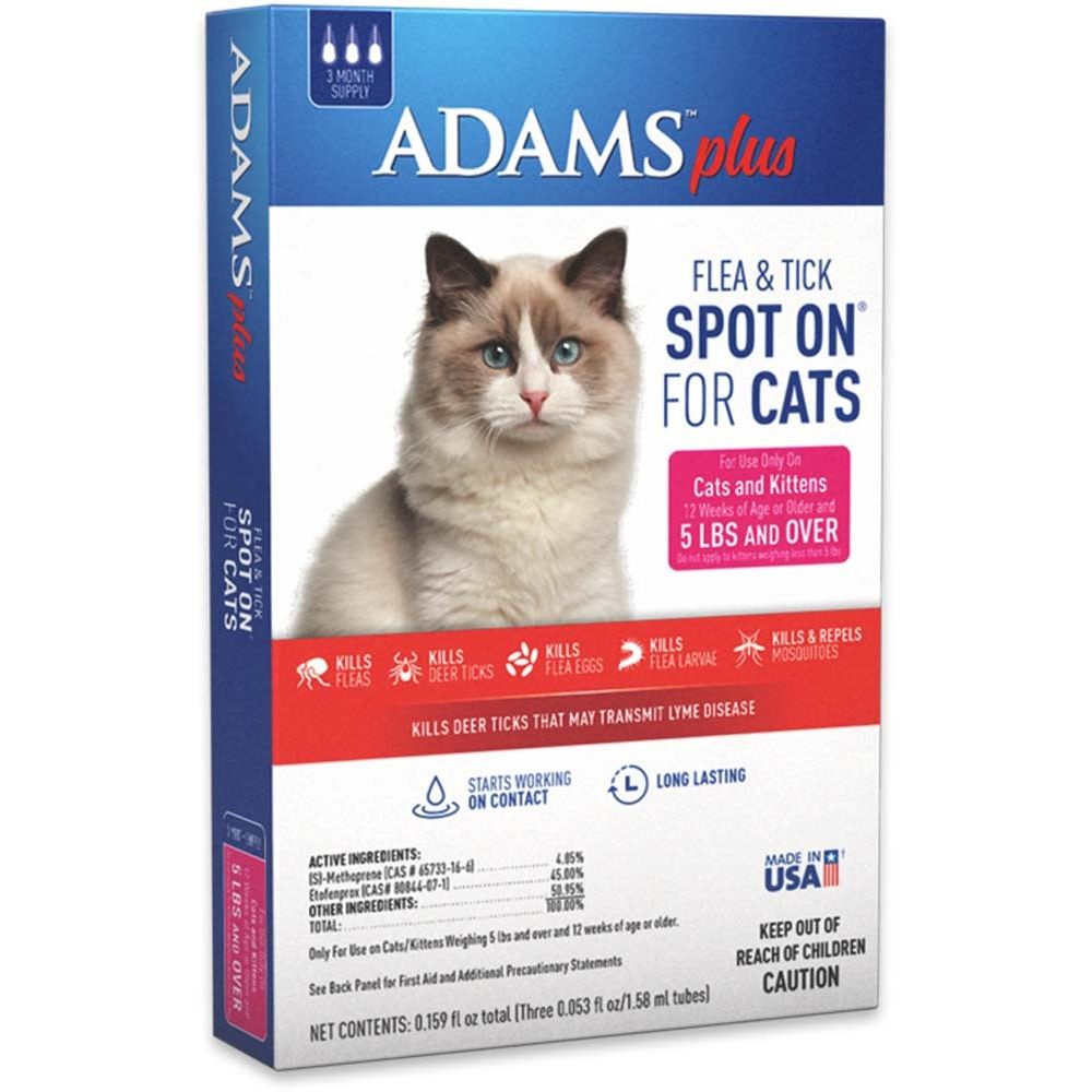 Adams Plus Flea  Tick Spot On for Cats 1ea/Over 5 lb Adams