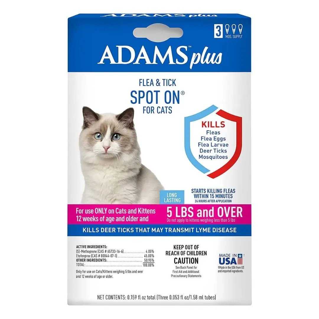 Adams Plus Flea  Tick Spot On for Cats 1ea/Over 5 lb Adams