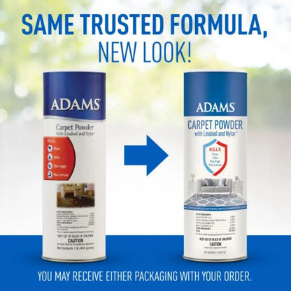 Adams Carpet Powder with Linalool and Nylar 1ea/16 oz Adams