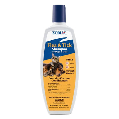 Zodiac Flea and Tick Shampoo for Dogs and Cats 1ea/12 oz Zodiac