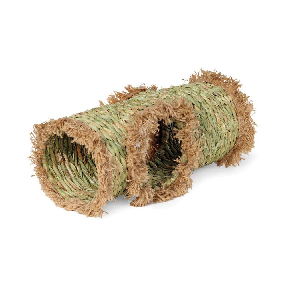 Prevue Pet Products Grass Tunnel Hideaway for Small Animals Natural/Mat Green 1ea/6 in, LG