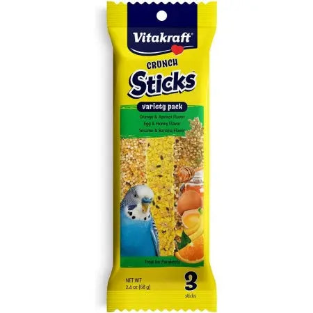 Vitakraft Crunch Sticks Variety Orange, Egg & Banana Flavor Parakeet Treat 1ea/2.4 oz, 3 ct Vitakraft