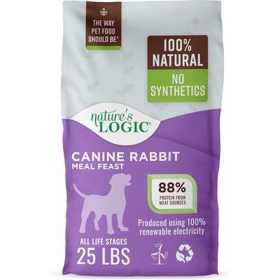 Nature's Logic 100% Natural Canine Rabbit Meal Feast All Life Stages Dry Dog Food, 25-lb bag