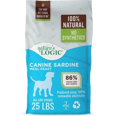 Nature's Logic 100% Natural Canine Sardine Meal Feast All Life Stages Dry Dog Food, 25-lb bag