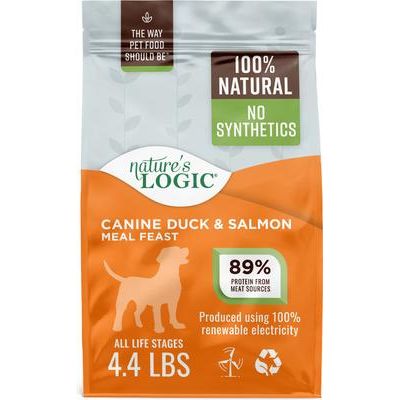 Nature's Logic 100% Natural Canine Duck & Salmon Meal Feast All Life Stages Dry Dog Food, 4.4-lb bag