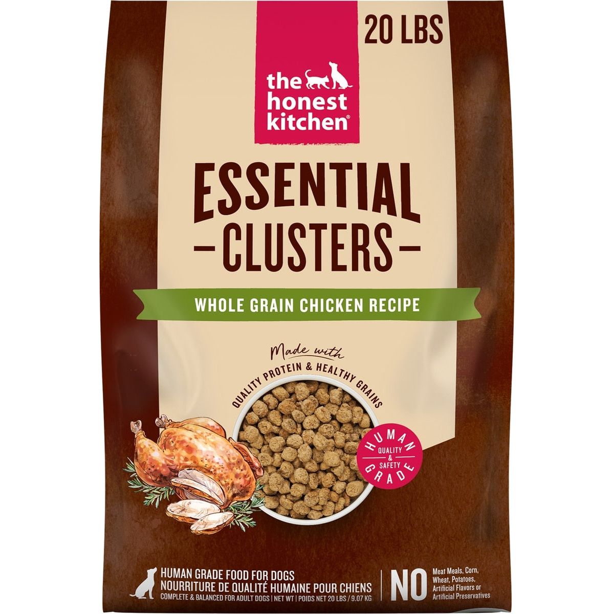 The Honest Kitchen Essential Clusters Whole Grain Chicken Dry Dog Food, 20-lb bag Barkaroo