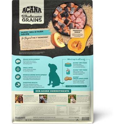 ACANA Wholesome Grains Puppy Sea & Farm Dry Dog Food, 4-lb bag slide 3 of 11