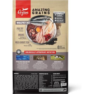 Show full view: ORIJEN Amazing Grains Fit & Trim High-Protein Dry Dog Food, 22.5-lb bag slide 3 of 12