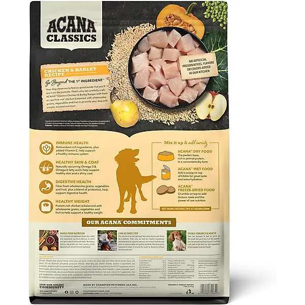 ACANA Dog Classics Chicken & Barley Recipe Pet Food Experts