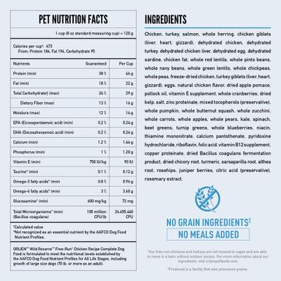 ORIJEN Wild Reserve Free-Run Chicken Dry Dog Food, 20-lb bag slide 8 of 12