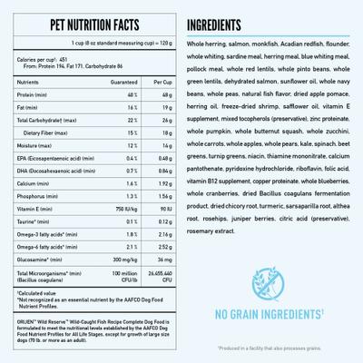 ORIJEN Wild Reserve Wild-Caught Fish Dry Dog Food, 20-lb bag slide 8 of 12