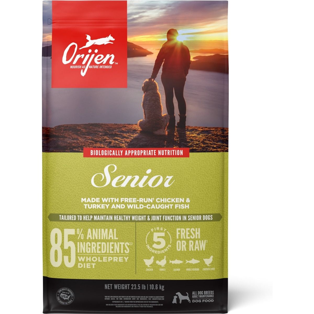 ORIJEN Senior Grain-Free High-Protein Dry Dog Food Barkaroo
