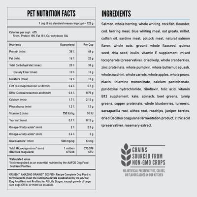 ORIJEN Amazing Grains Six Fish High-Protein Dry Dog Food, 22.5-lb bag slide 9 of 13