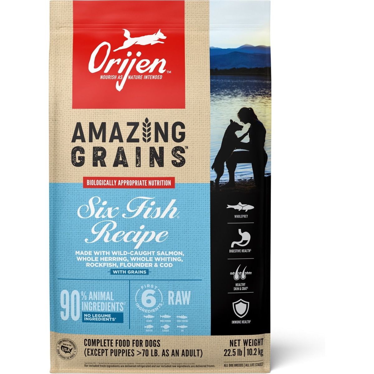 ORIJEN Amazing Grains Six Fish High-Protein Dry Dog Food Barkaroo